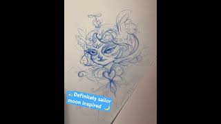 My sailor moon inspired drawing 🌙#drawing #artvideo #artblog #sailormoon