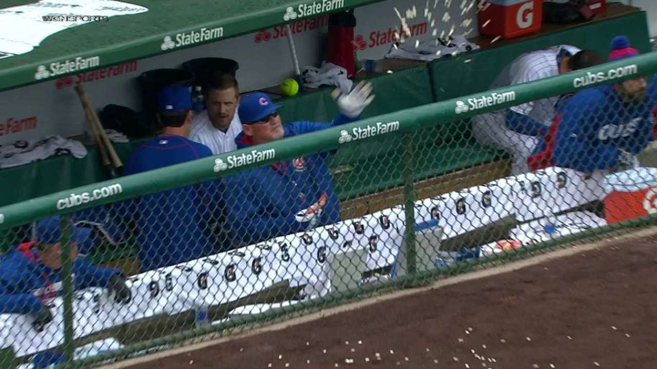 ATLCHC Coach throws sunflower seeds near dugout YouTube