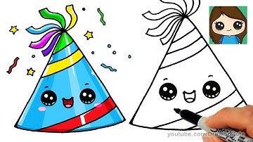 How to Draw a Party Hat Easy and Cute