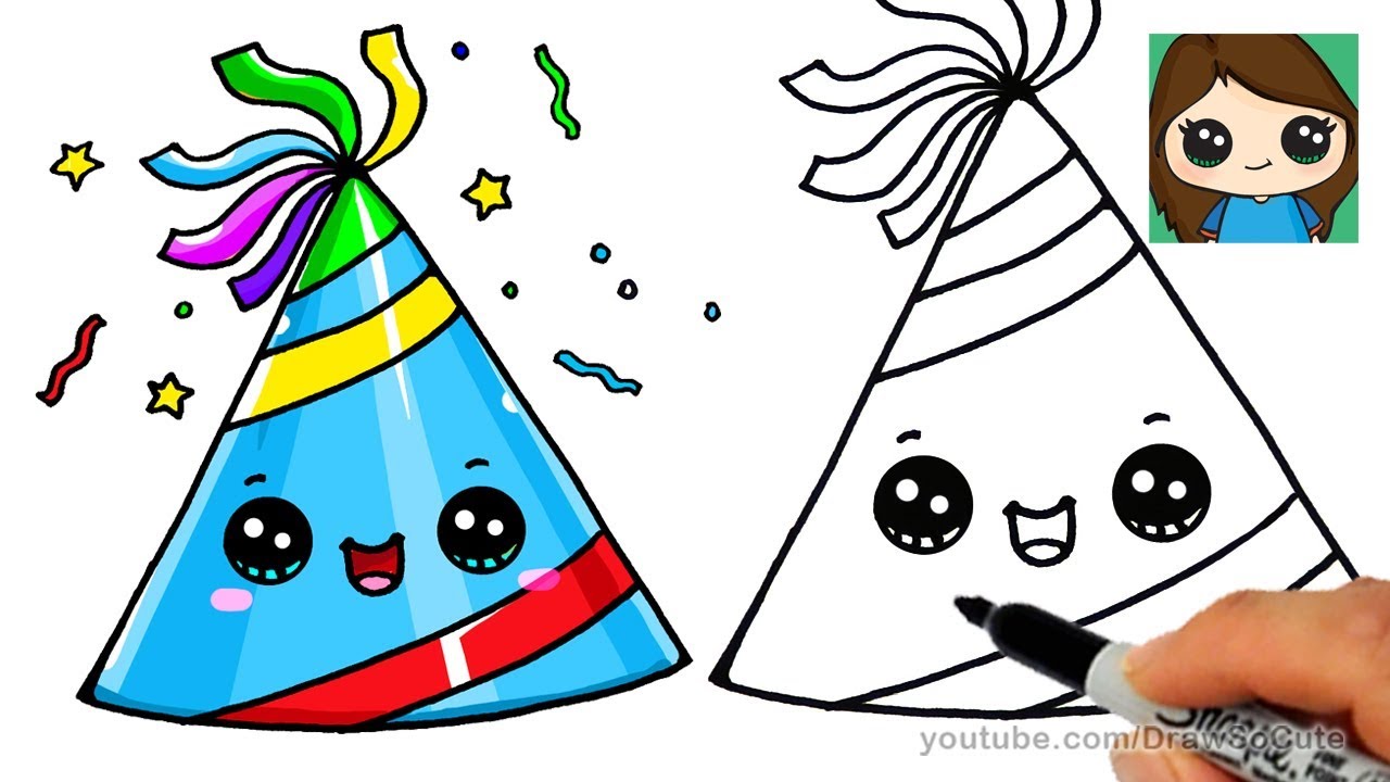 Party Hat Drawing Coloring Book PNG, Clipart, Angle, Area, Asian Conical Hat,  Birthday, Black Free PNG