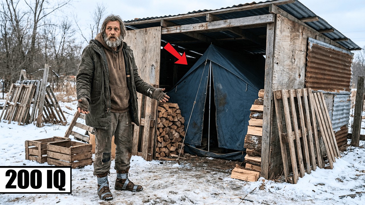 Neighbors Laughed at The Shed Around His Tent - Until His Firewood Stayed Dry All Winter