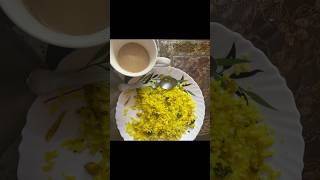 Subah ka Perfect Combo Poha & Chai ☕ #poha #chai #breakfast #desinashta #morningvibes #homemade