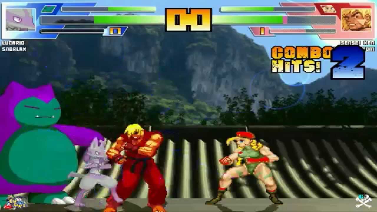 Mugen Tag Pokemon Vs Street Fighter Lucario Snorlax Vs Ken Cammy Youtube