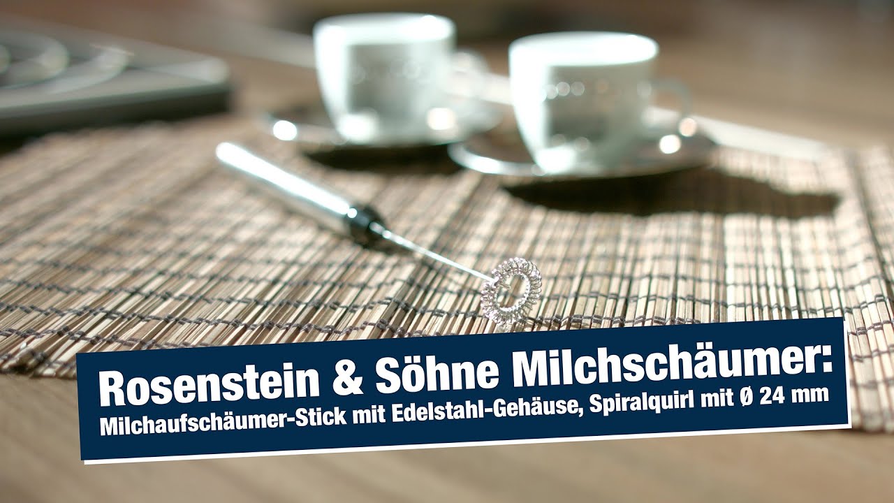Rosenstein & Shne Milchaufschumer Camping: 2 Milchaufschumer-Sticks mit  Edelstahl-Gehuse, Spiralquirl,  24 mm (Milchaufschumer manuell)