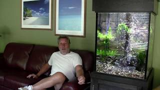 Mike purchased a custom 75-gallon tank with stand and canopy from CustomAquariums. Custom Aquariums https://www.