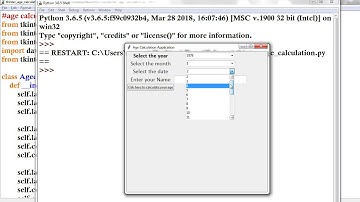 python:Tkinter age calculation application