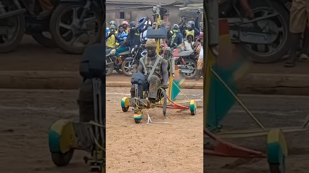 YouTube에서 African man showcases his homemade helicopter to his village people. 보기 YouTube에서 African man showcases his homemade helicopter to his village people. 보기