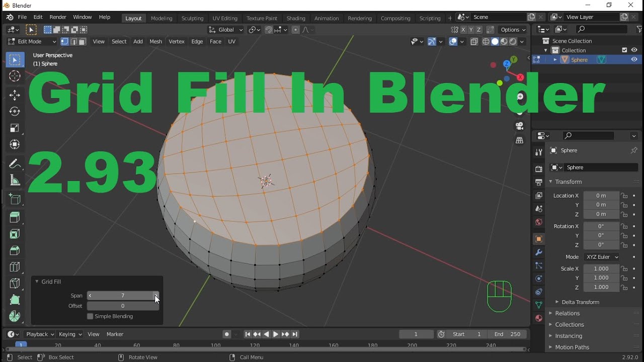 How To ADD Grid In Blender Grid Fill In Blender 2 93 YouTube