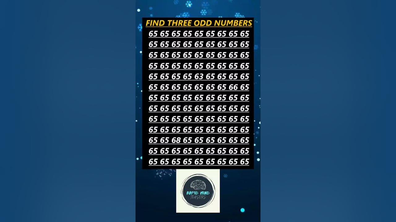 Find three odd Numbers Challenge youtube shorts #music #lofi #beats # ...