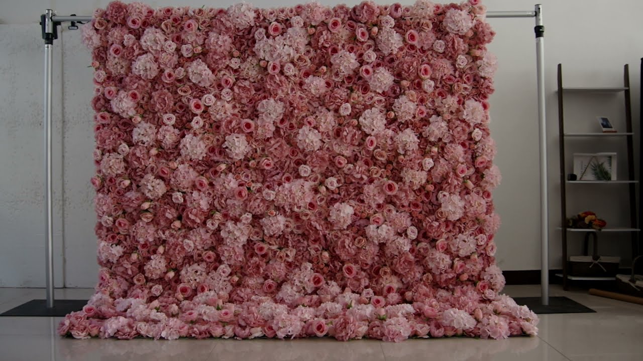 Hot selling 240x240cm fabric wedding decoration flower wall backdrop supplier