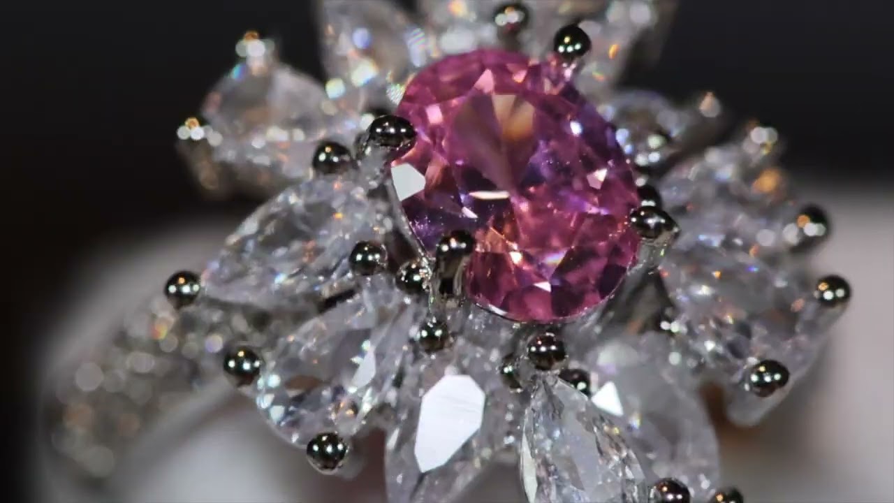 Pink diamond ring, big pink diamond ring, pink diamond engagement ring, womens pink diamond ring