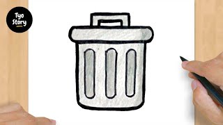 How To Draw A Trash Can - Easy Drawing Tutorial