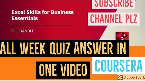 Excel Skills for Business Essentials all week quiz answer | Excel Skills for Business Specialization