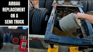 Airbag replacement on a semi truck