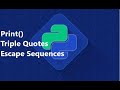 Print statement | Escape sequences | Triple Quotes | in Hindi