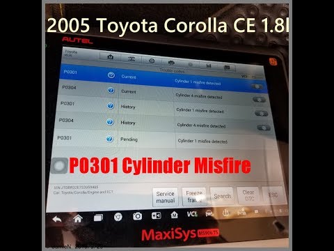 2005 Toyota Corolla CE 1.8L Cylinder 1 Misfire P0301