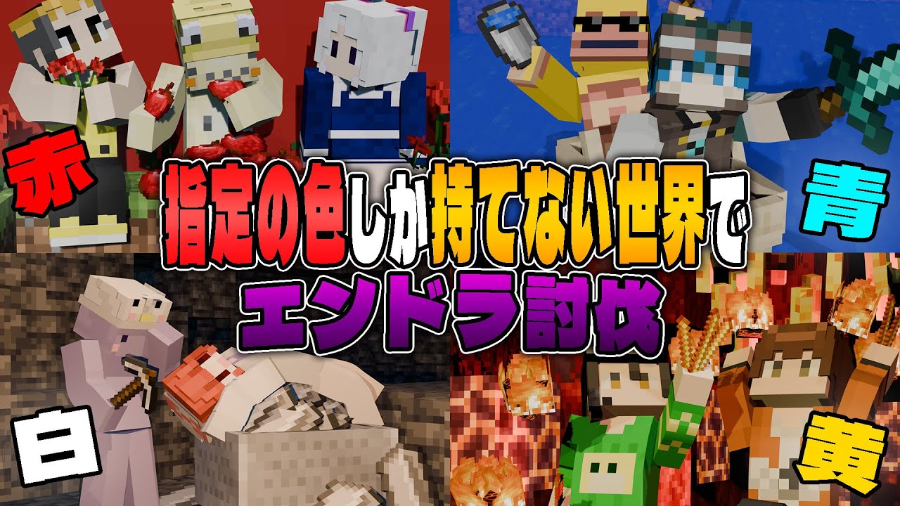 指定の色のアイテムしか持てない世界でエンドラ討伐やってみた - マインクラフト