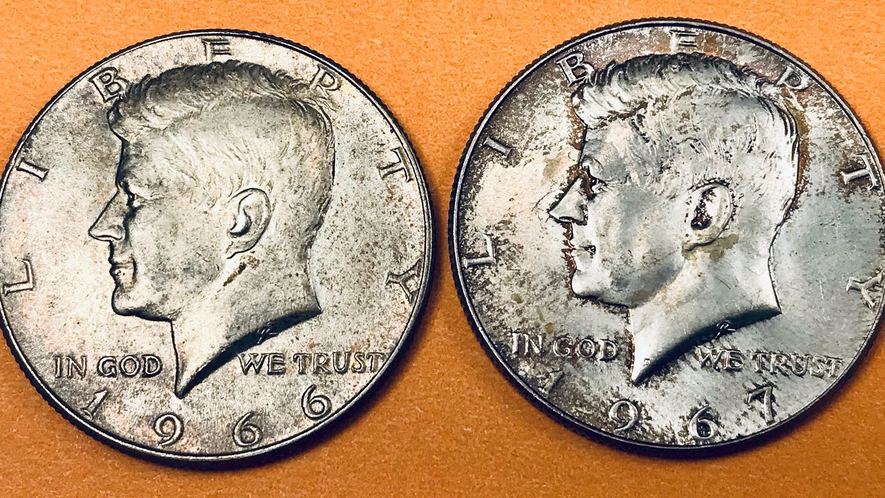 Moeda de Prata USA Kennedy Half Dollar 1967 KM# 202a - Familia Muda