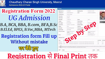 How to Fill CCS University Admission Form 2022 | UG Regular Admission Form 2022 | CCSU UG Admission