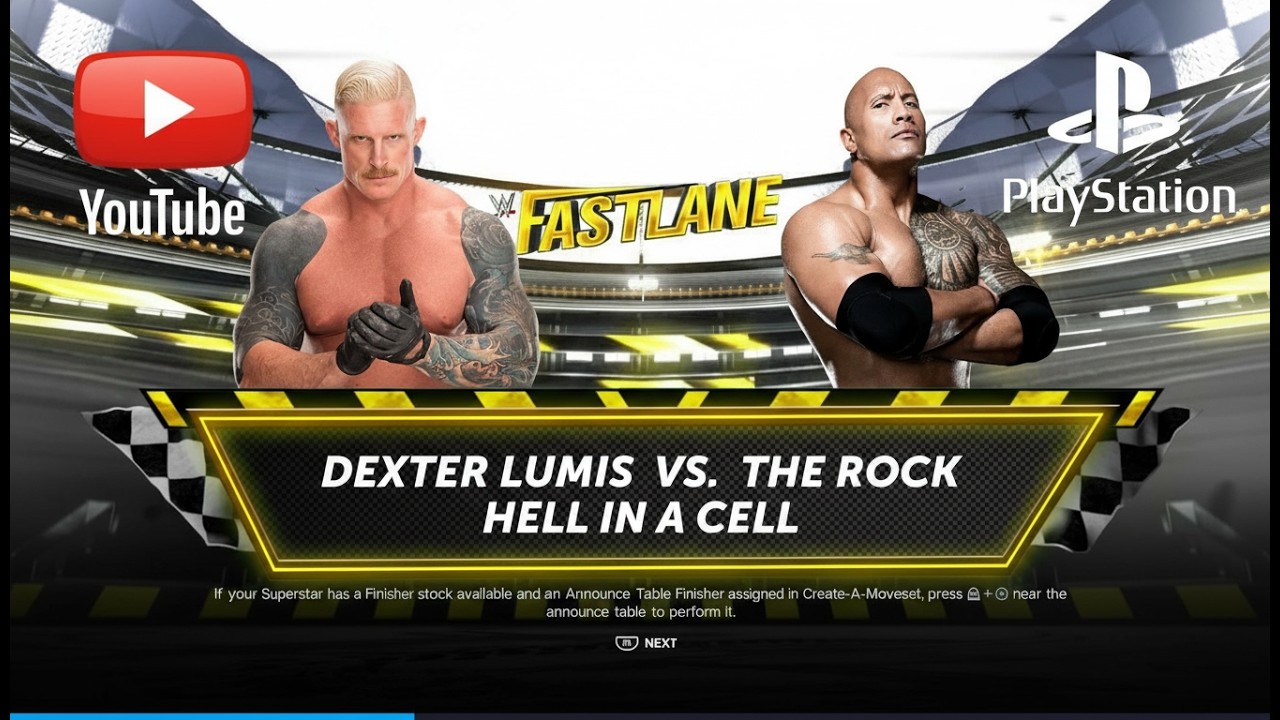 WWE 2K24 ||  DEXTER LUMIS VS. THE ROCK || FASTLANE || HELL IN A CELL