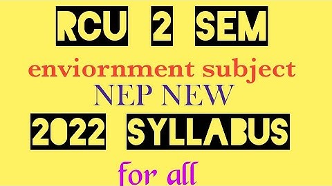 RCU 2 sem enviornmental studies syllabus compulsory subject 2022@eedjoin