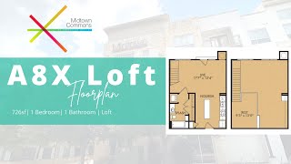 A8x | 726sf 1 Bedroom Loft Floorplan