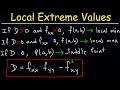 Mastering Local Extrema, Critical Points & Saddle Points in Multivariable Calculus 📈
