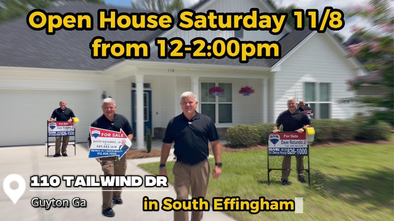 📣 OPEN HOUSE – This Saturday 11/8, 12–2 PM! 📣 🏡 110 Tailwind Trail, Guyton GA ✨
