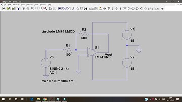 Inverting Amplifier using LM 741 Op-amp in LT spice