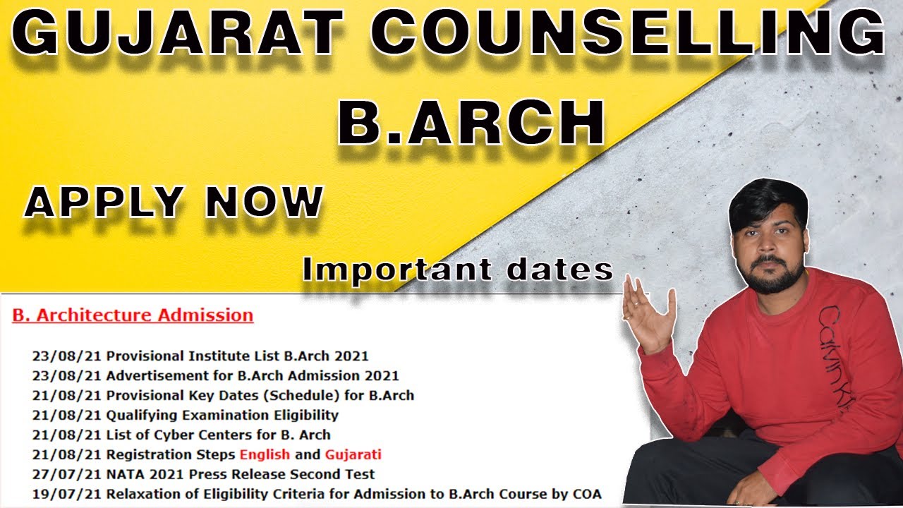 GUJARAT COUNSELLING  B.ARCH apply now ......  NATA 2021 , CEPT