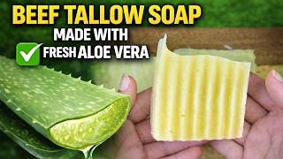 Beef Tallow Soap Made With Fresh Aloe (Step-by-Step Tutorial)