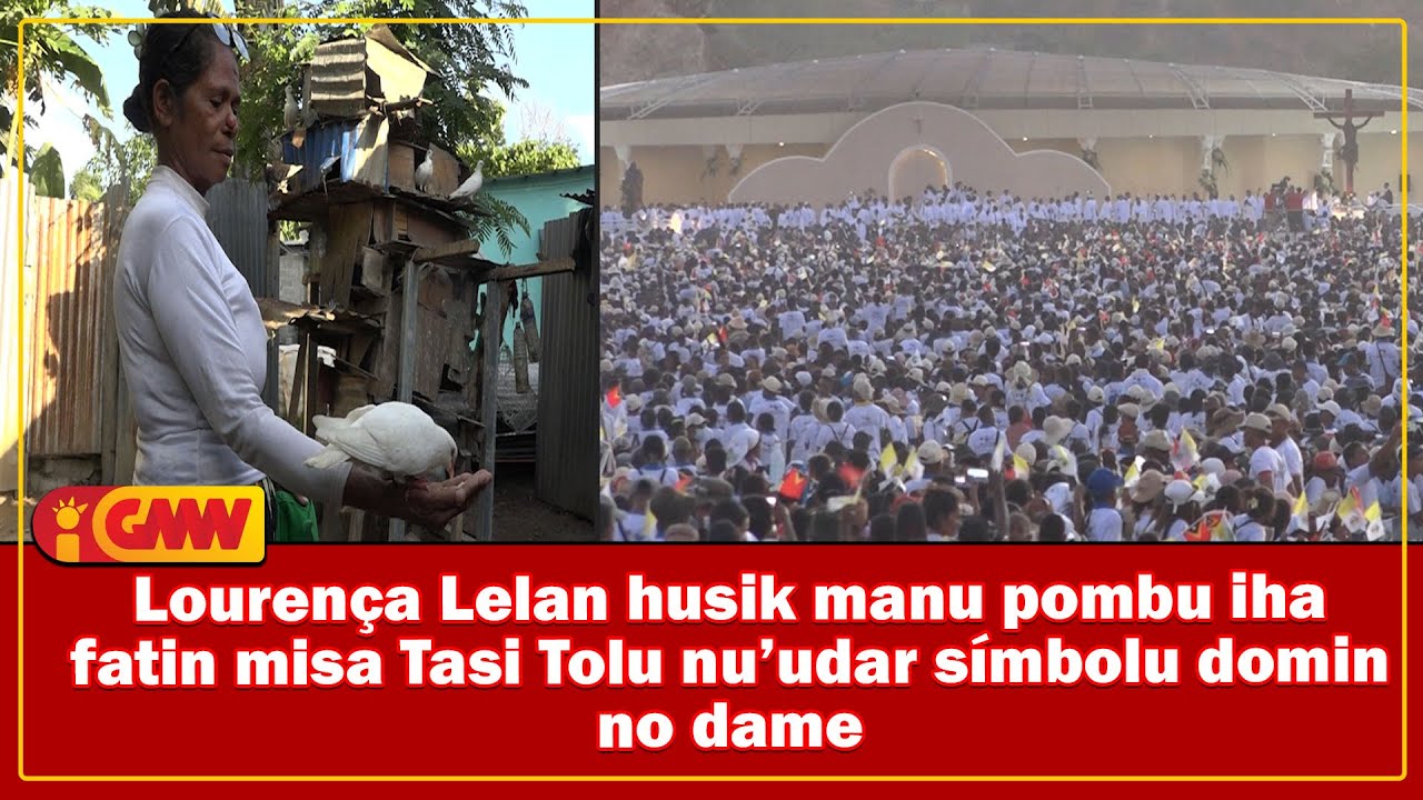 Lourença Lelan husik manu pombu iha fatin misa Tasi-Tolu nu’udar símbolu domin no dame