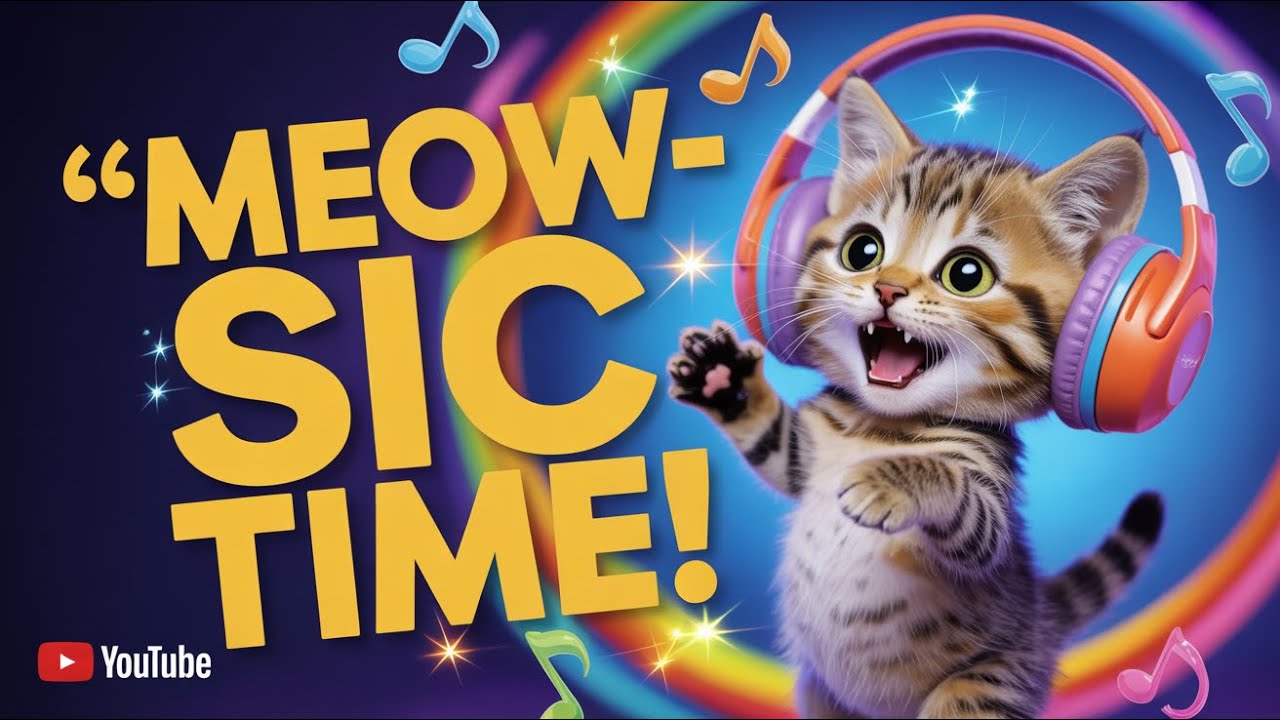 Happy Cat Song for Kids Cute Kitten Singing Nursery Rhymes and Funny Meow Dance Music