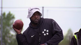 Former Panthers player trains next generation of athletes WSOC screenshot 5