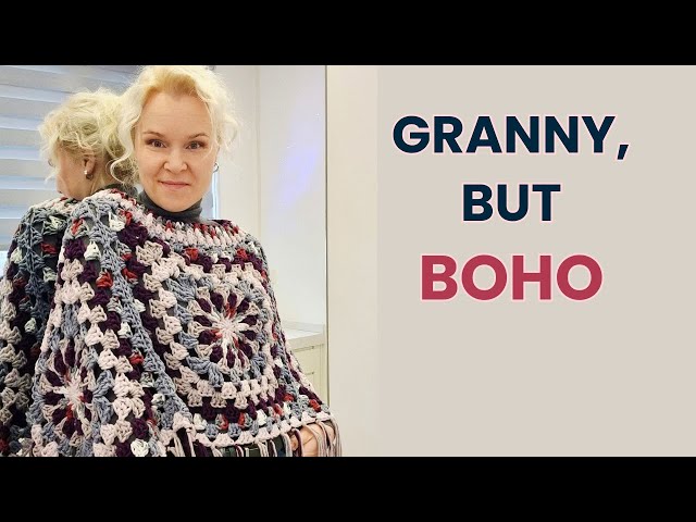 Easy Granny Square Poncho Crochet | Cozy Boho Style - YouTube