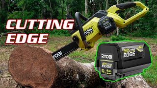 Get the EDGE! New RYOBI 8Ah 40V EDGE Battery with the new 40V HP 20" Chainsaw - RY40HPCW03