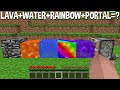 LAVA + WATER + RAINBOW + PORTAL LIQUID in Minecraft ! NEW SUPER LIQUID ?