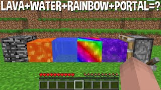 LAVA + WATER + RAINBOW + PORTAL LIQUID in Minecraft ! NEW SUPER LIQUID ?