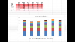 How to categorise bank transactions and monthly expenditure on Excel