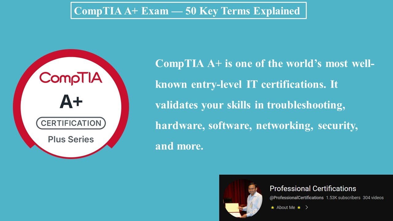 CompTIA A+ Exam — 50 Key Terms Explained - YouTube