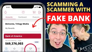 SCAMMING A SCAMMER with a FAKE BANK!