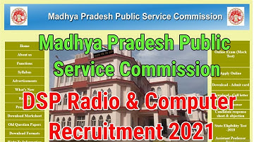 MPPSC DSP Radio & Computer Recruitment 2021||Government Jobs