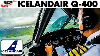Extreme Cockpit Approach into Isafjordur Airport Iceland