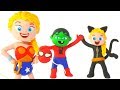 FROZEN ELSA & SUPERHERO BABIES PLAY WITH COSTUMES ❤ Hulk & Frozen Play Doh Cartoons For Kids