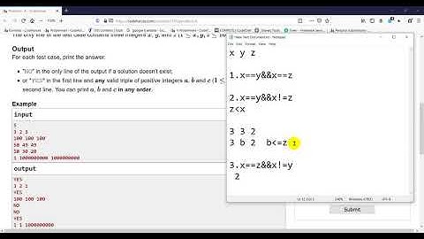 1385A Three Pairwise Maximums  codeforces problem in bangla