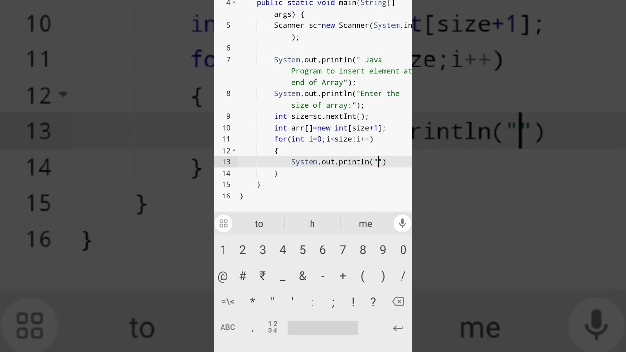 Java program to insert element at the end of array #java  #programming #codingguru #youtubeshorts 😎😎