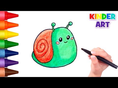 Как нарисовать милую улитку поэтапно | How to draw a cute snail step by step easy