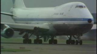 Pan Am  Boeing Jumbo Jet Take off  1970
