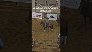 Jake Ream and Gator from Yellowstone in a  Cutting competition at the Michigan Equine Expo 2025.
