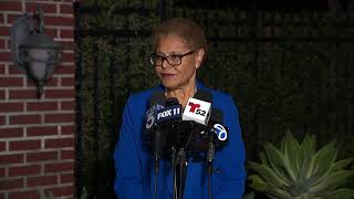 Live: LA Mayor Karen Bass discusses the clash between protesters and officers in downtown LA